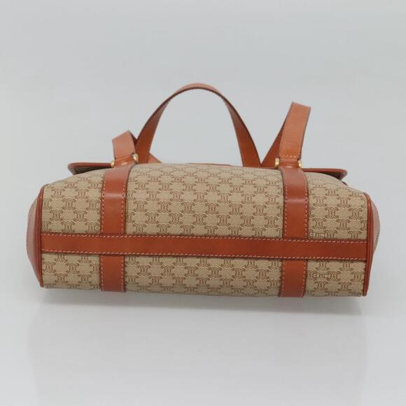 CELINE Macadam Canvas Hand Bag Beige Gold - Picture 9 of 13